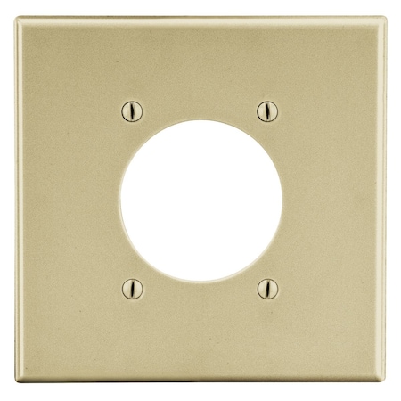 Hubbell Wiring Device-Kellems Wallplate, Mid-Size 2-Gang, 2.15" Opening, Ivory PJ703I